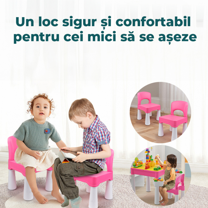 Set Masa cu 2 Scaune pentru copii roz [7]