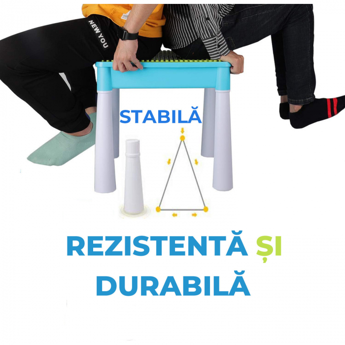 Set Masa cu 2 Scaune pentru copii Pitikot® Albastru [8]