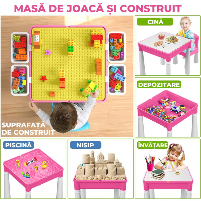 Set Masa cu 2 Scaune pentru copii roz [3]