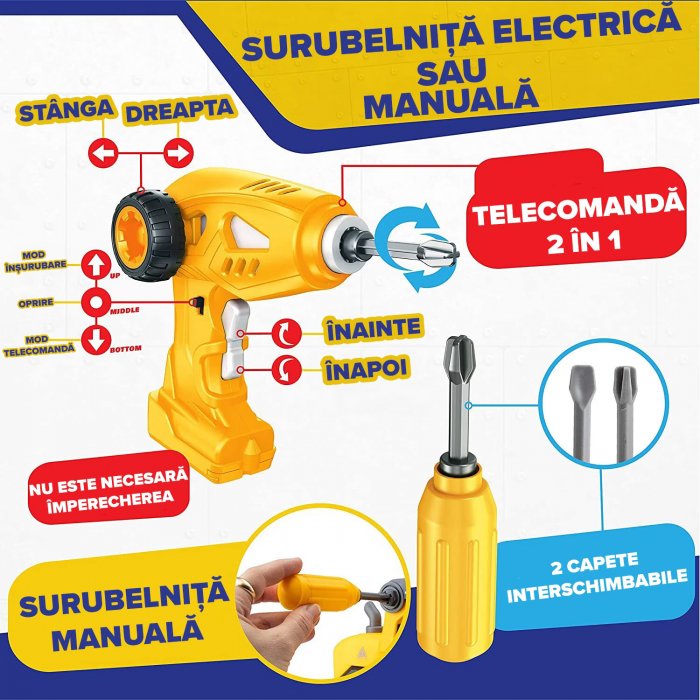Set Masina de Jucarie 4 in 1, STEM [4]