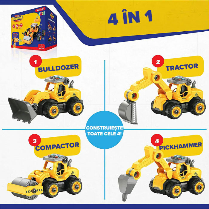 Set Masina de Jucarie 4 in 1, STEM [5]