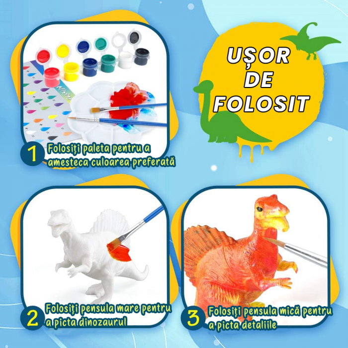 Set pictura cu 10 dinozauri de colorat [5]