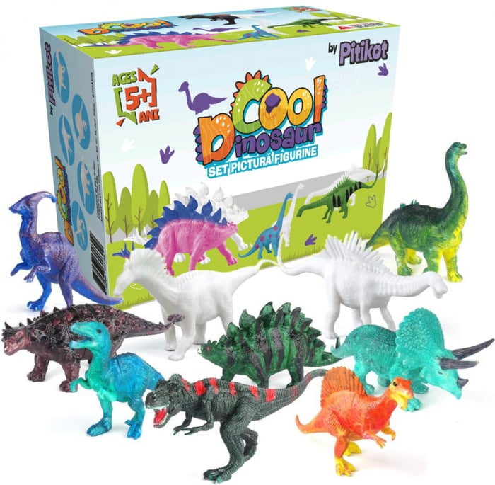 Set pictura cu 10 dinozauri de colorat [6]