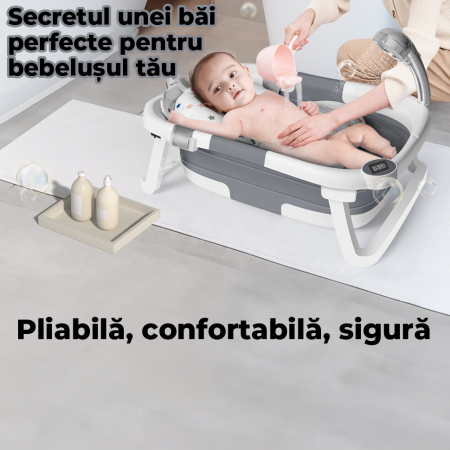 Cadita de baie pentru bebelusi pliabila culoare Gri [3]