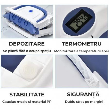 Cadita de baie pentru bebelusi pliabila culoare Albastru [4]