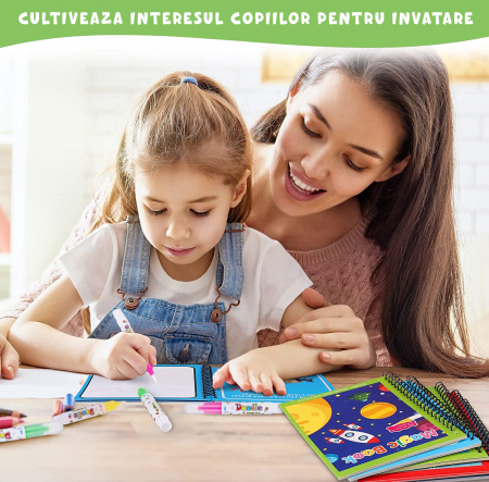 Carte de colorat cu apa Magic Book Pitikot®, Reutilizabila, plina de culori vibrante, Mickey si Minnie- 8 pagini, pentru fete si baieti de la 3 ani [4]