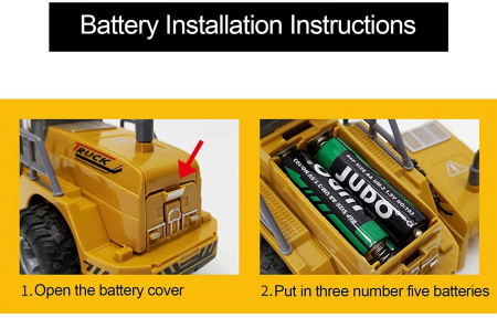 Excavator de jucarie cu Telecomanda RC Pitikot®, pentru copii cu incarcator frontal, cupa, Rotatie la 360°, cu functii complete controlate prin radio, cu lumina si sunet [8]