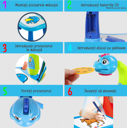 Jucarie educationala tip tabla - dinozaur albastru [4]