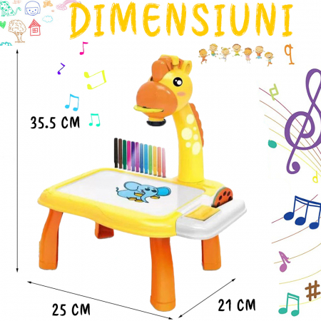 Jucarie educationala tip tabla - girafa galben [5]
