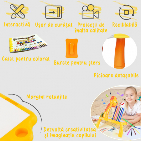 Jucarie educationala tip tabla - girafa galben [3]