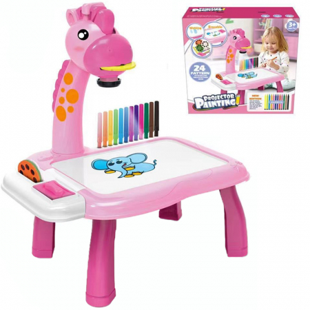 Masute - Jucarie educationala tip tabla 0 model girafa roz
