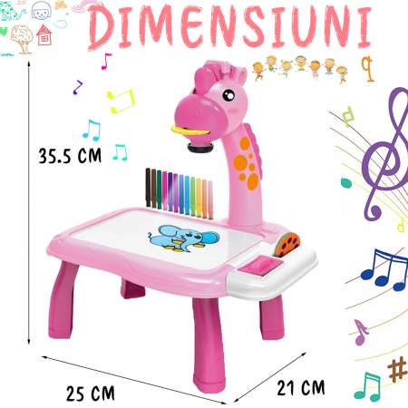 Jucarie educationala tip tabla 0 model girafa roz [6]