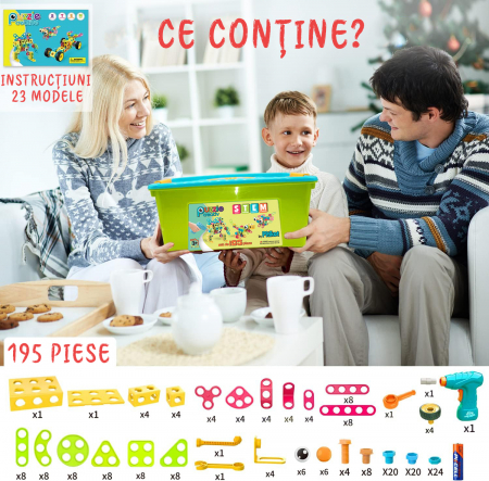 Jucarie educativa si interactiva STEM 195 piese [5]