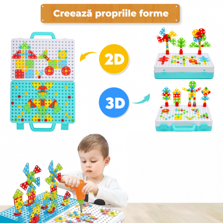 Jucarie educativa si interactiva STEM 240 piese 3D [10]