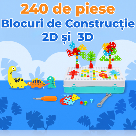 Jucarie educativa si interactiva STEM 240 piese 3D [7]