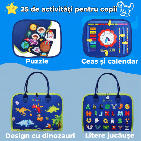 Jucarie interactiva Montessori tip gentuta cu multiple activitati - Albastru [2]