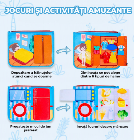 Jucarie interactiva Montessori tip gentuta cu multiple activitati - Albastru inchis [2]