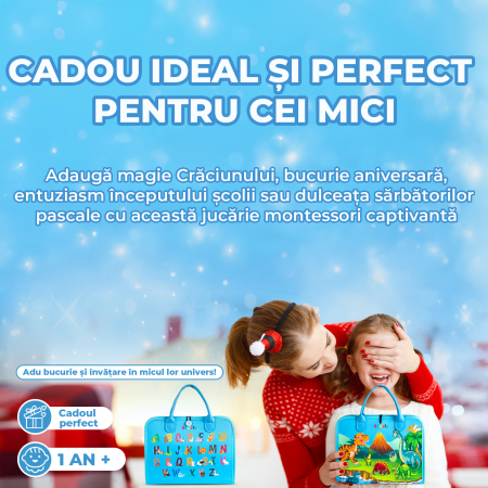 Jucarie interactiva Montessori tip gentuta cu multiple activitati - Albastru inchis [9]