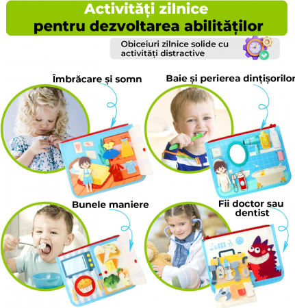 Jucarie interactiva Montessori tip gentuta cu multiple activitati - Albastru deschis [1]
