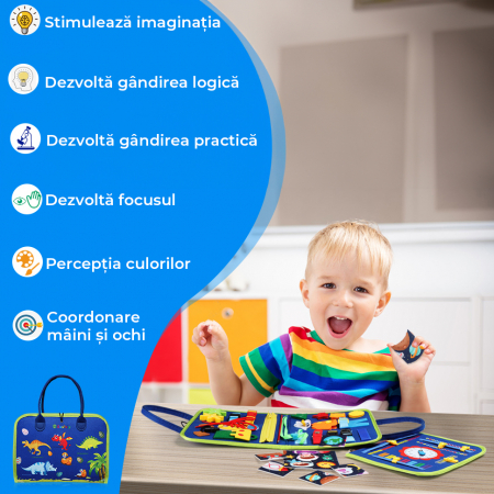 Jucarie interactiva Montessori tip gentuta cu multiple activitati - Albastru [9]