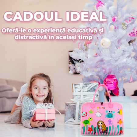 Jucarie interactiva Montessori tip gentuta cu multiple activitati - Roz [11]