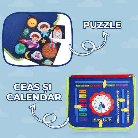 Jucarie interactiva Montessori tip gentuta cu multiple activitati - Albastru [7]