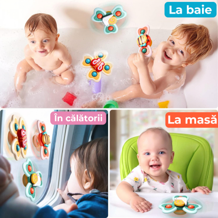 Jucarie interactiva pentru bebelusi, set 3 piese melc, fluture, albinuta [3]