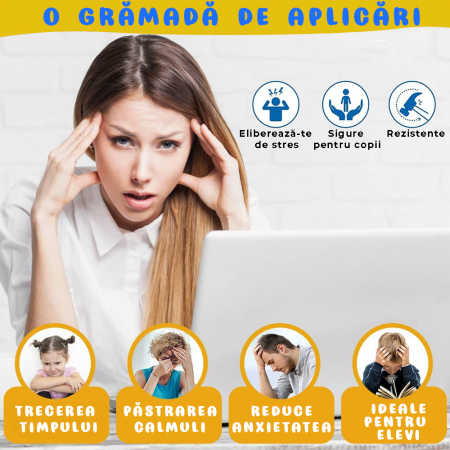 Jucarie squishy Pitikot® tip bila antistres, set de 12 bile senzoriale, cu emoticoane si culori vii, potrivite pentru diminuarea stresului sau anxietatii, Multicolor [2]