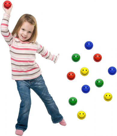 Jucarie squishy Pitikot® tip bila antistres, set de 12 bile senzoriale, cu emoticoane si culori vii, potrivite pentru diminuarea stresului sau anxietatii, Multicolor [6]