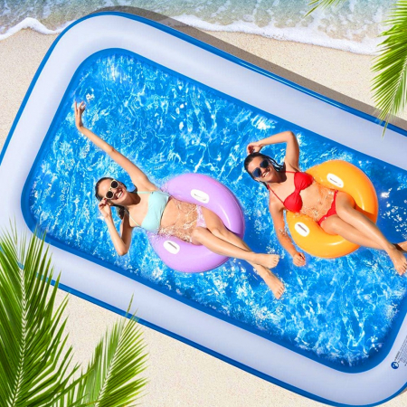 Piscine Gonflabile - Piscina Gonflabila Dreptunghiulara 2 Straturi 201x150x45 cm,
