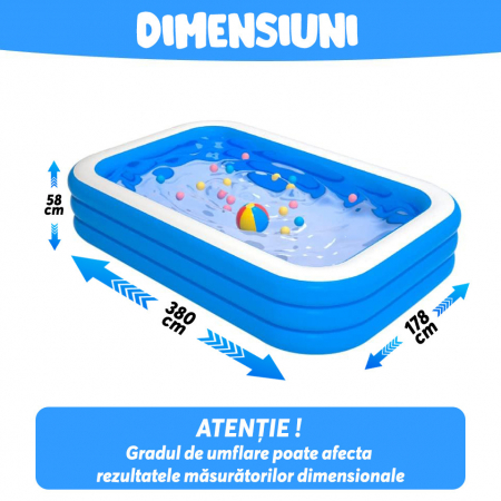 Piscina Gonflabila Dreptunghiulara 380x178x58 cm [8]