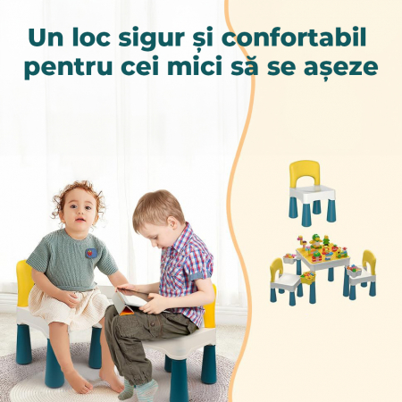 Scaunel pentru copii culoare alb - galben [4]