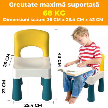 Scaunel pentru copii culoare alb - galben [5]