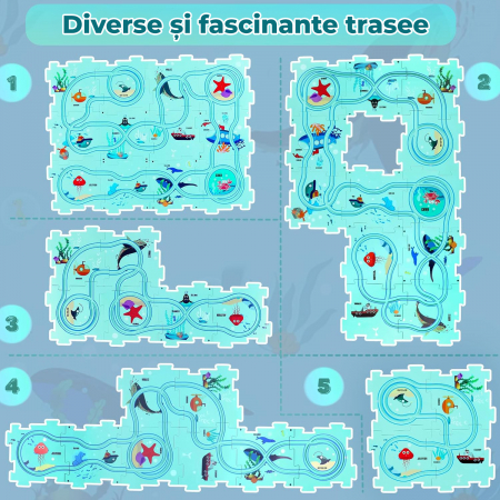 Set 25 piese traseu puzzle racer culoare Albastru Deschis [1]