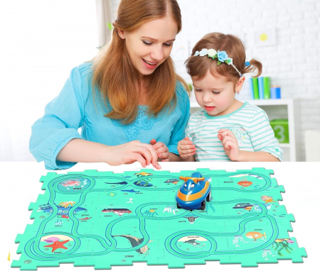 Set 25 piese traseu puzzle racer culoare Albastru Deschis [8]