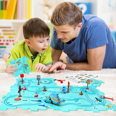 Set 25 piese traseu puzzle racer culoare Albastru Deschis [9]
