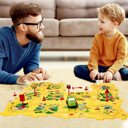 Set 25 piese traseu puzzle racer culoare Galben [8]