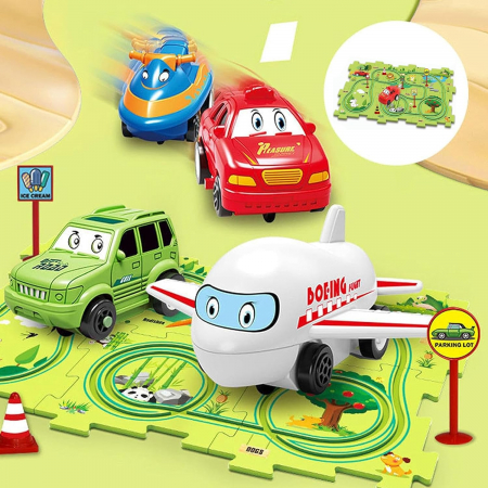 Set 25 piese traseu puzzle racer culoare Verde [7]