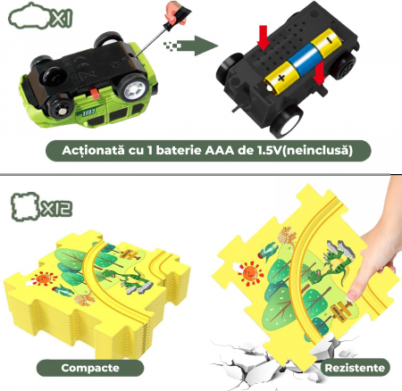 Set 25 piese traseu puzzle racer culoare Galben [4]