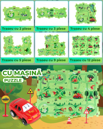 Set 25 piese traseu puzzle racer culoare Verde [6]