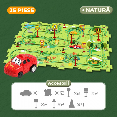 Set 25 piese traseu puzzle racer culoare Verde [4]