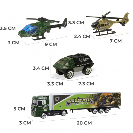 Set camion trailer de jucarie pentru transport, seria armata [7]