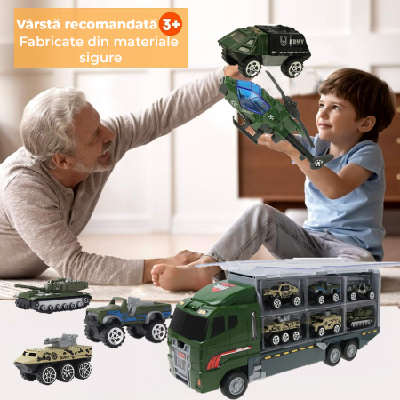 Set camion trailer de jucarie pentru transport, seria armata [2]