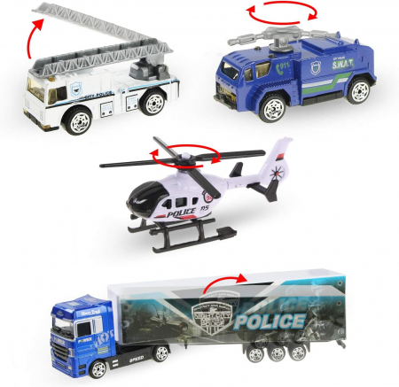 Set camion trailer de jucarie pentru transport, seria politie [7]