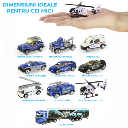 Set camion trailer de jucarie pentru transport, seria politie [1]