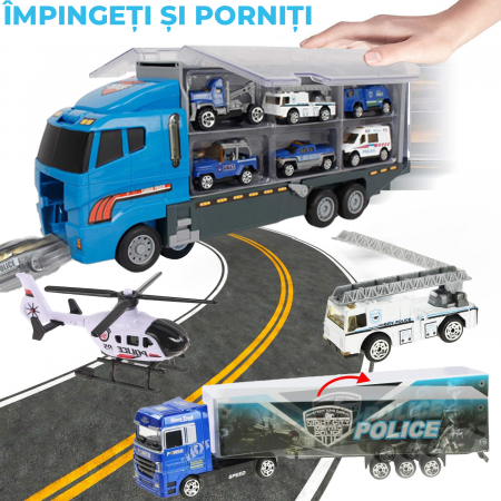 Set camion trailer de jucarie pentru transport, seria politie [5]