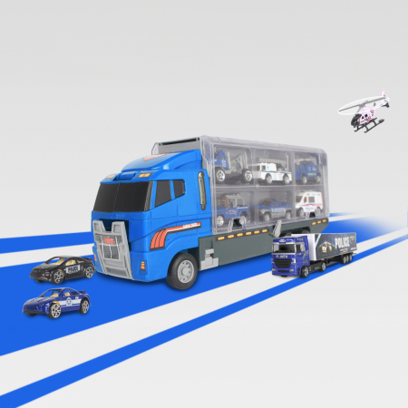 Set camion trailer de jucarie pentru transport, seria politie [9]