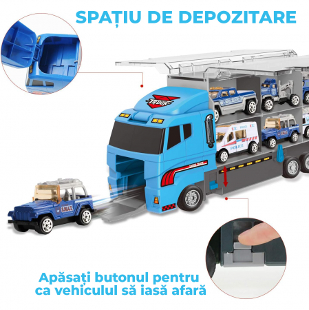 Set camion trailer de jucarie pentru transport, seria politie [2]
