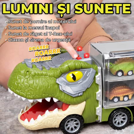 Set camion trailer de jucarie pentru transport, T-Rex [2]