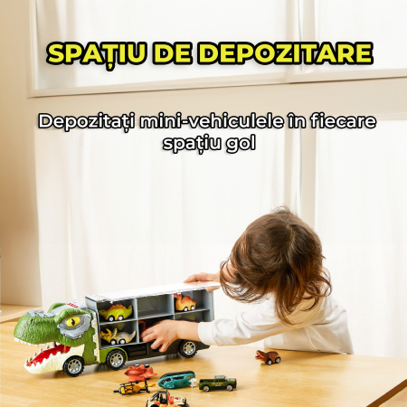 Set camion trailer de jucarie pentru transport, T-Rex [8]
